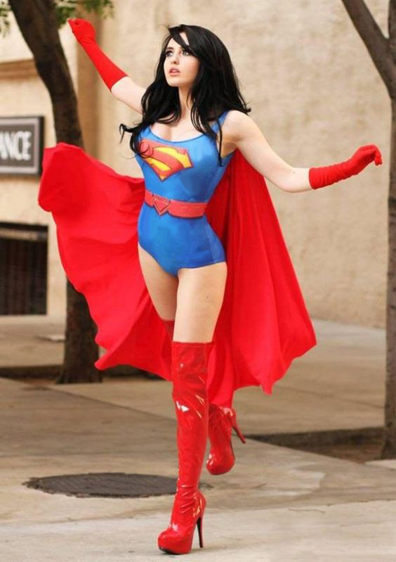 Supergirl Sexy Tight Cosplay Costume For Girl